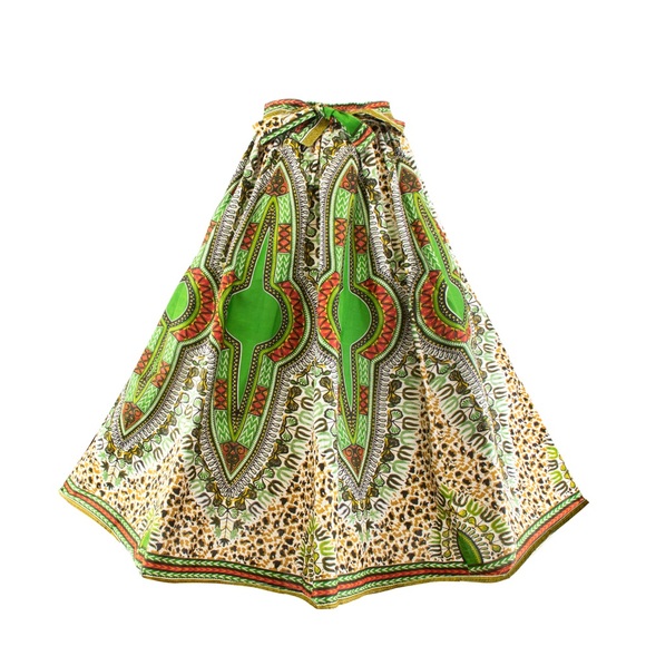 Long Maxi Dashiki Skirt Cotton One Size Boho & Hippie Skirt African Print Skirt - Picture 7 of 9